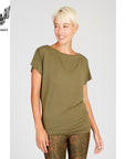 yoga shirt kurzer arm cosy tee olive kismet extrem weich
