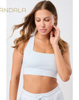 Mandala French Neck Bra - baby blue