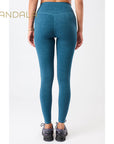 Mandala Monoprinted Tights - moonlight