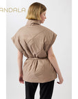 warme weste von mandala sand beige