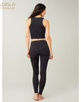 Mandala V-Neck Top - black