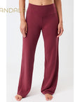 yogahose gerader weiter Schnitt rot von mandala aus tencel