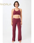 yogahose gerader weiter Schnitt rot von mandala aus tencel