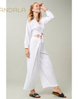 Mandala Nomad Pants - white