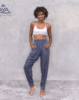 Jaya Ananda Damen Yoga Sommerhose - bluegreydots