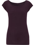 Damen Bamboo Raglan T-Shirt - aubergine