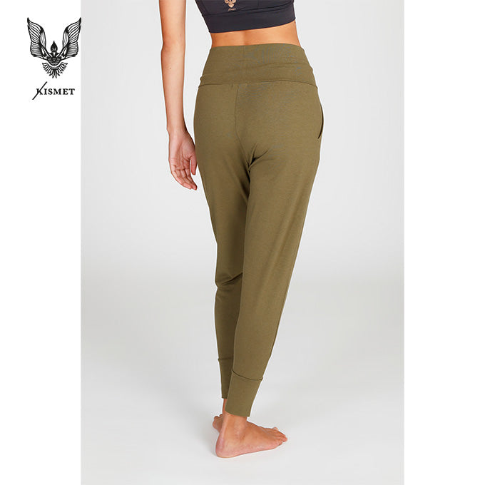 yogahose cosy pant kismet olive locker geschnitten hochwertige qualität
