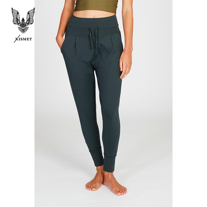 yogahose cosy pant kismet dunkles grau-gruen locker geschnitten hochwertige qualität