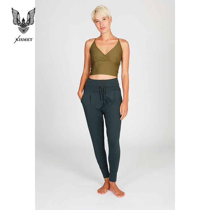 yogahose cosy pant kismet dunkles grau-gruen locker geschnitten hochwertige qualität