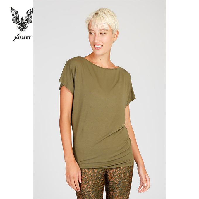 yoga shirt kurzer arm cosy tee olive kismet extrem weich