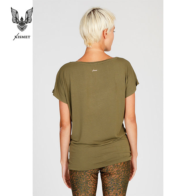 yoga shirt kurzer arm cosy tee olive kismet extrem weich