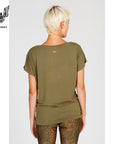 yoga shirt kurzer arm cosy tee olive kismet extrem weich