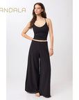 Mandala Copped Pilates Top - black