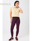 Mandala Monoprinted Tights - bordeaux