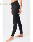 Mandala Monoprinted Tights - leo black