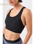 Mandala Racer Bra - black