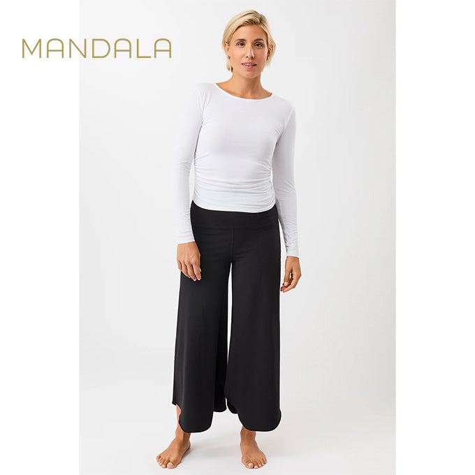 mandala side ruffled longsleeve white