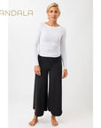 mandala side ruffled longsleeve white