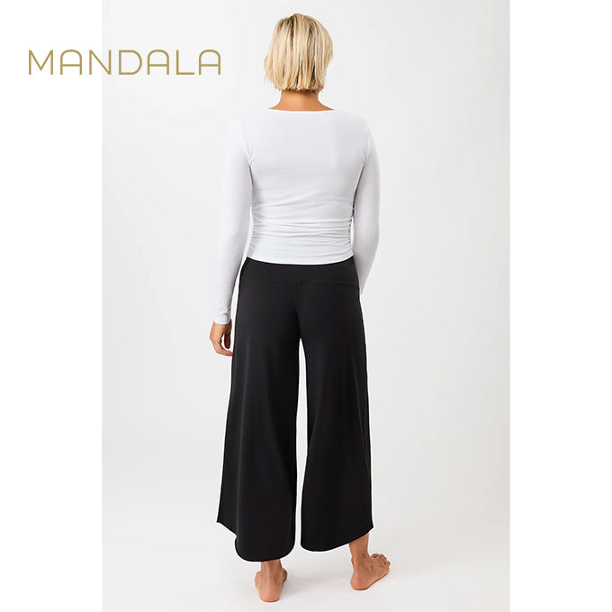 mandala side ruffled longsleeve white