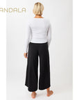 mandala side ruffled longsleeve white