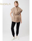 warme weste von mandala sand beige
