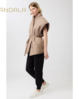 warme weste von mandala sand beige