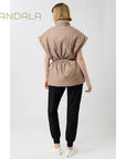 warme weste von mandala sand beige