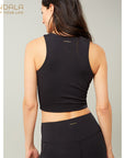 Mandala V-Neck Top - black