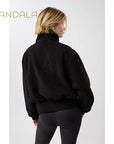 warme bomberjack von mandala schwarz teddy