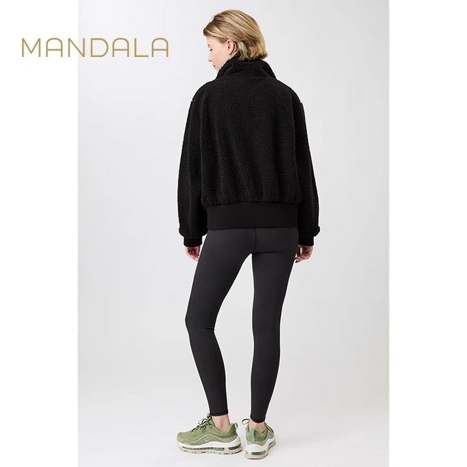 warme bomberjack von mandala schwarz teddy