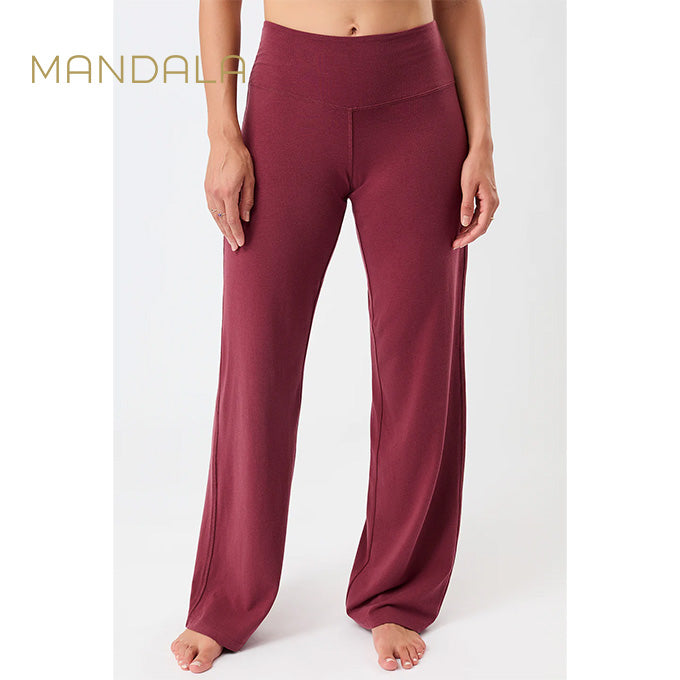 yogahose gerader weiter  Schnitt rot von mandala aus tencel