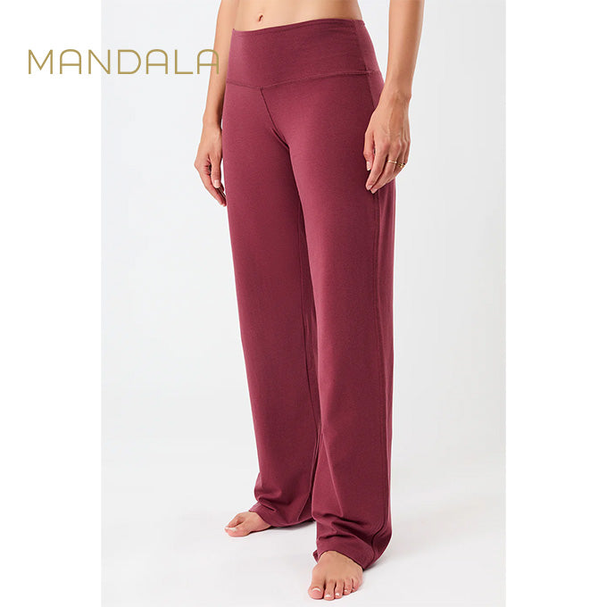 yogahose gerader weiter  Schnitt rot von mandala aus tencel
