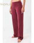 yogahose gerader weiter  Schnitt rot von mandala aus tencel