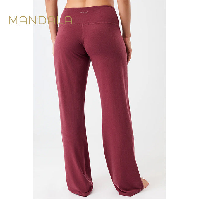 yogahose gerader weiter  Schnitt rot von mandala aus tencel
