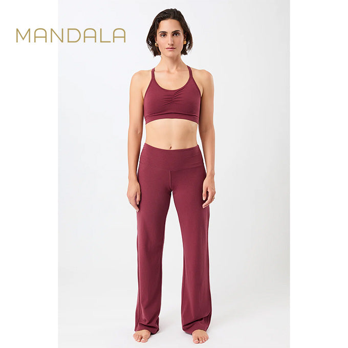 yogahose gerader weiter  Schnitt rot von mandala aus tencel