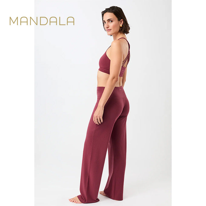 yogahose gerader weiter  Schnitt rot von mandala aus tencel