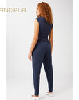 Mandala  Cuffed Track Pants - saphire