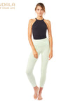 Mandala Ribbed Halterneck - black